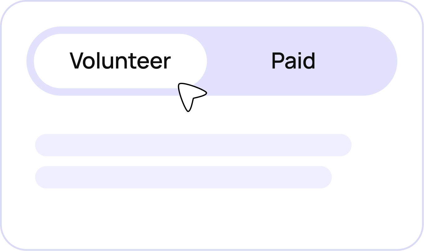 Volunteer or paid option preview